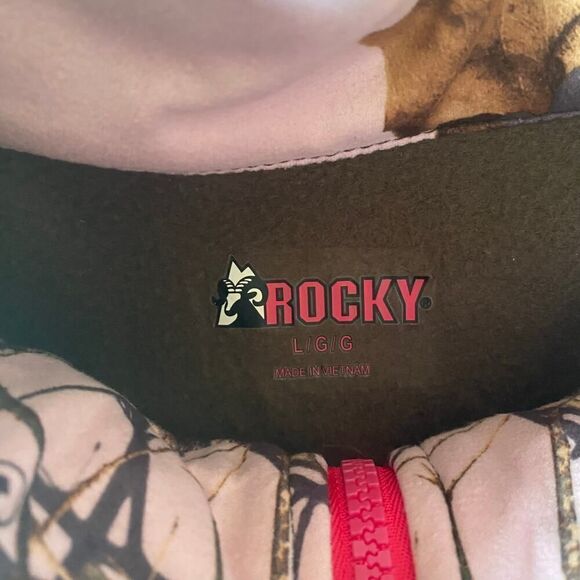 Rocky Pink Camo Patch Fleece Vest Brown Large - Picture 4 of 9